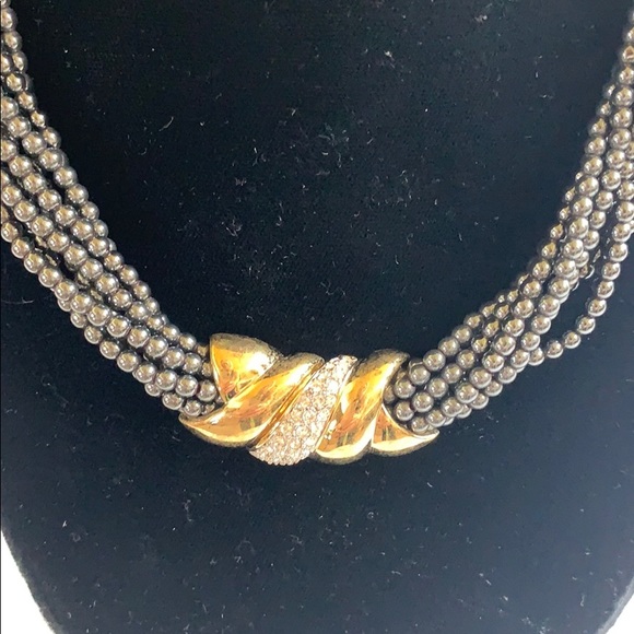 Gray and Gold Necklace - Picture 2 of 2